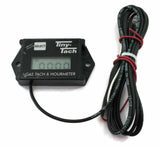Tiny Tach Inductive hovercraft Tachometer with hour meter and custom long wire.