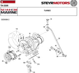 Steyr turbo for SE144E38 diesel engine Part #500246, Borg Warner turbo 2203505/0