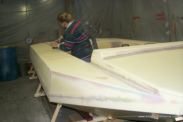 Sevtec hovercraft hull construction with divinylcell foam